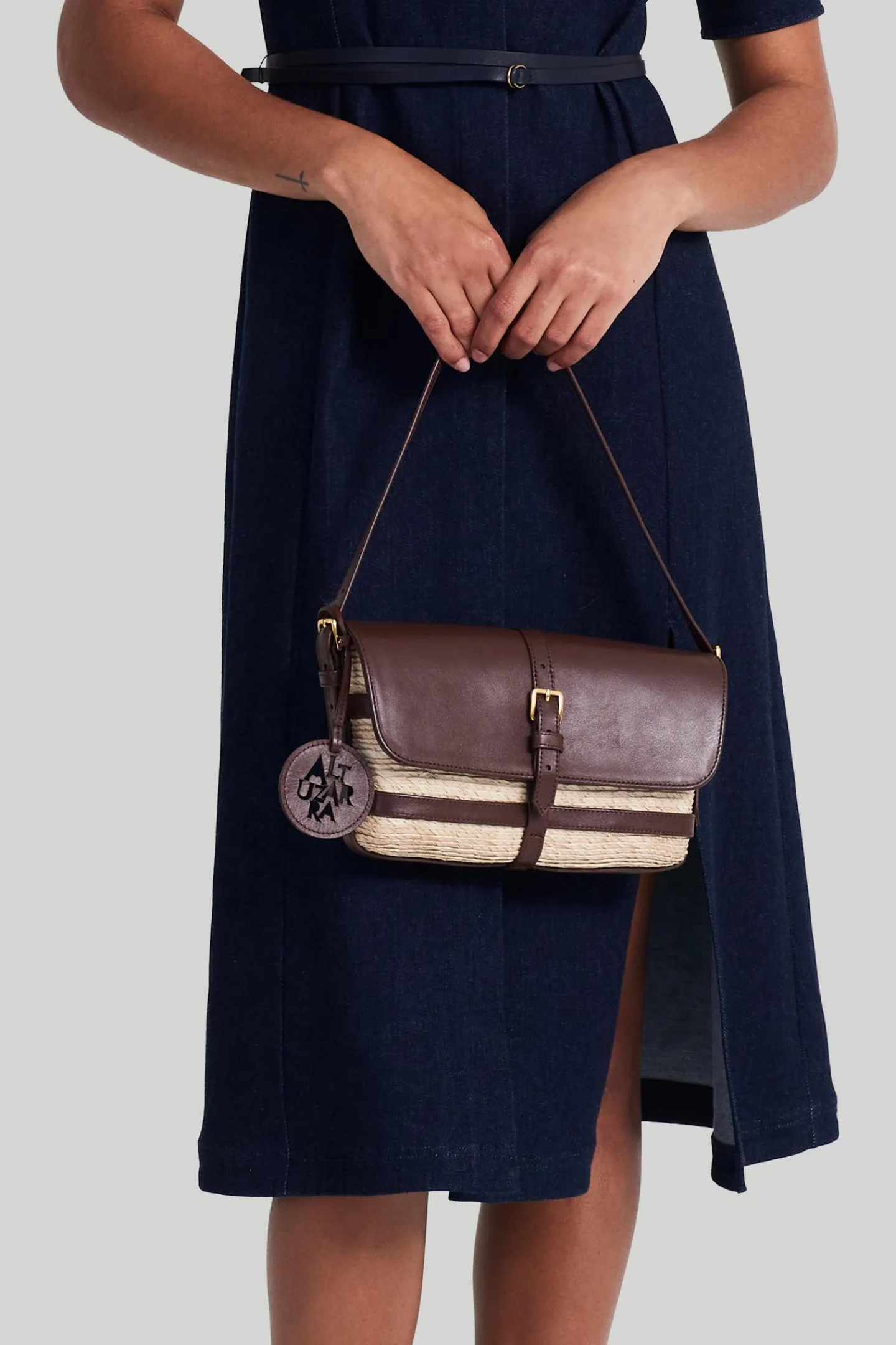 Altuzarra Handbags*Watermill Shoulder Leather Flap Natural/Praline