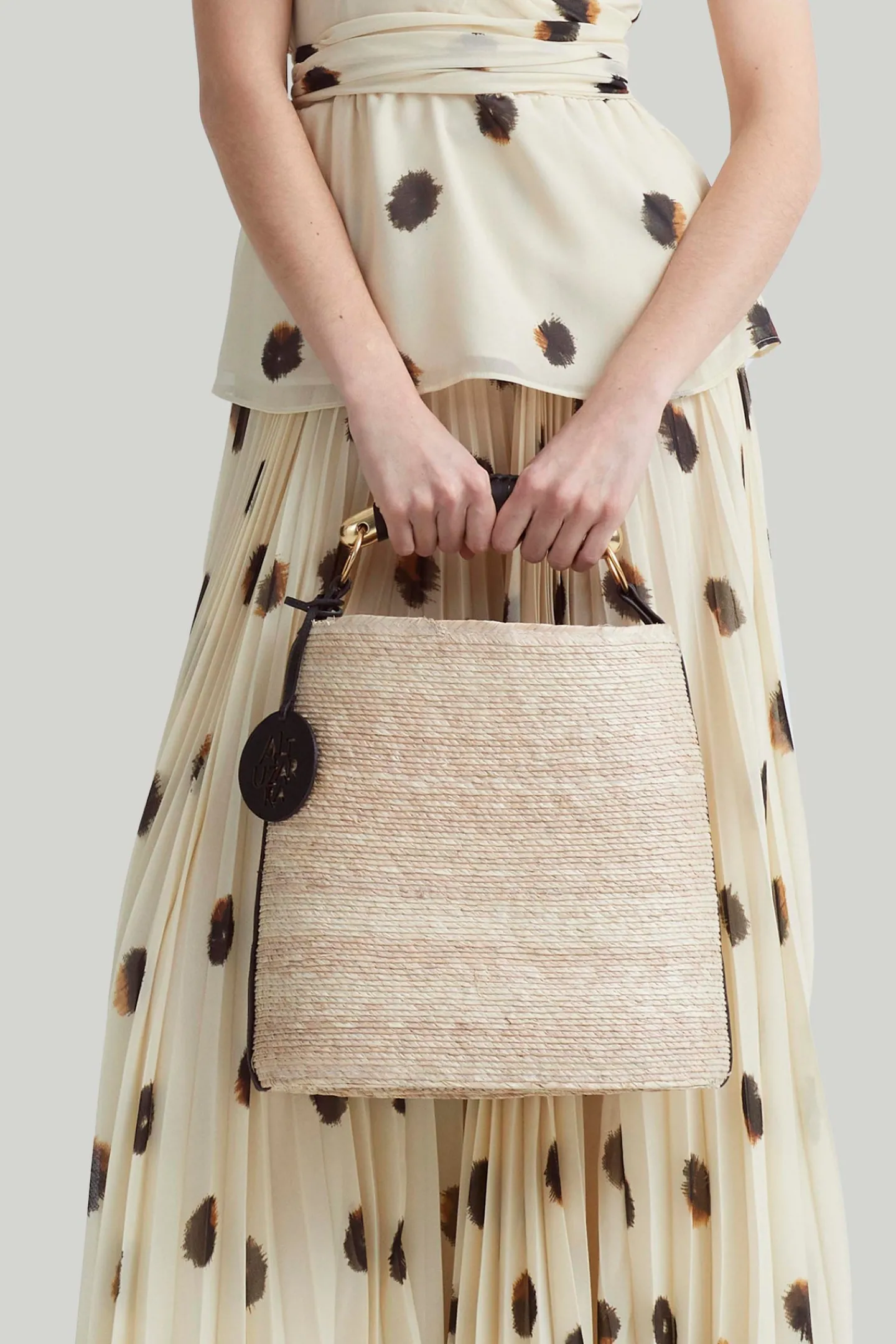 Altuzarra Handbags*Watermill Bag Metal Handle Natural/Black