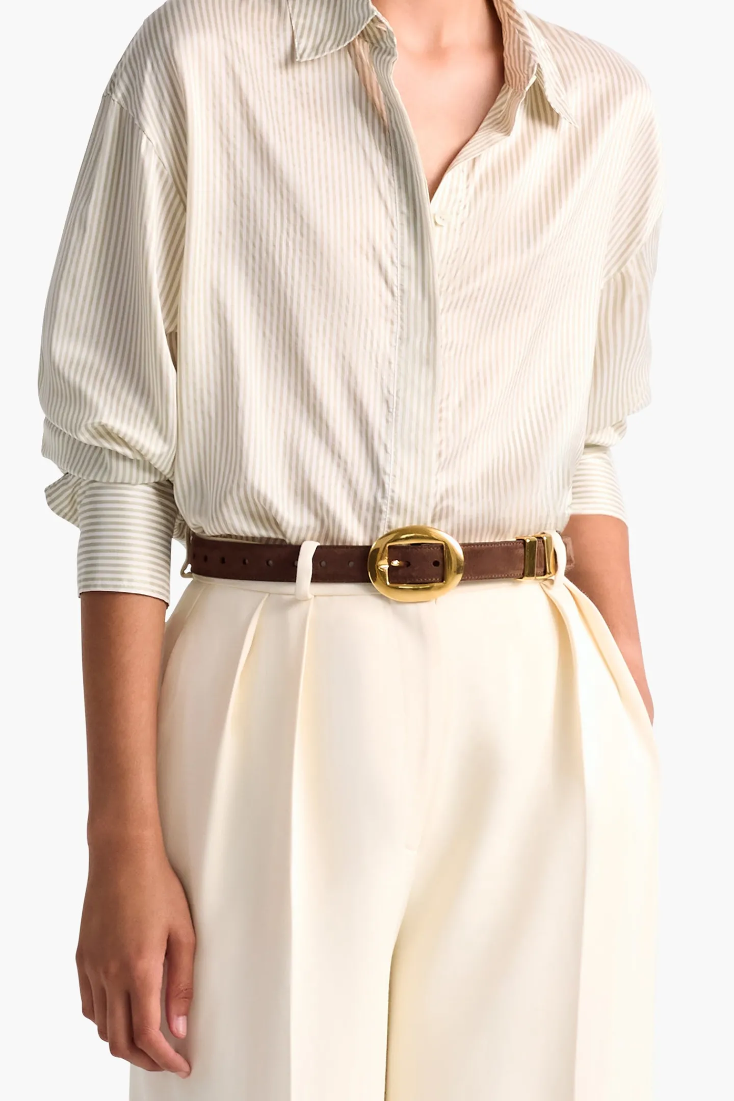 Altuzarra Belts*Vintage Brass Buckle Belt Chocolate